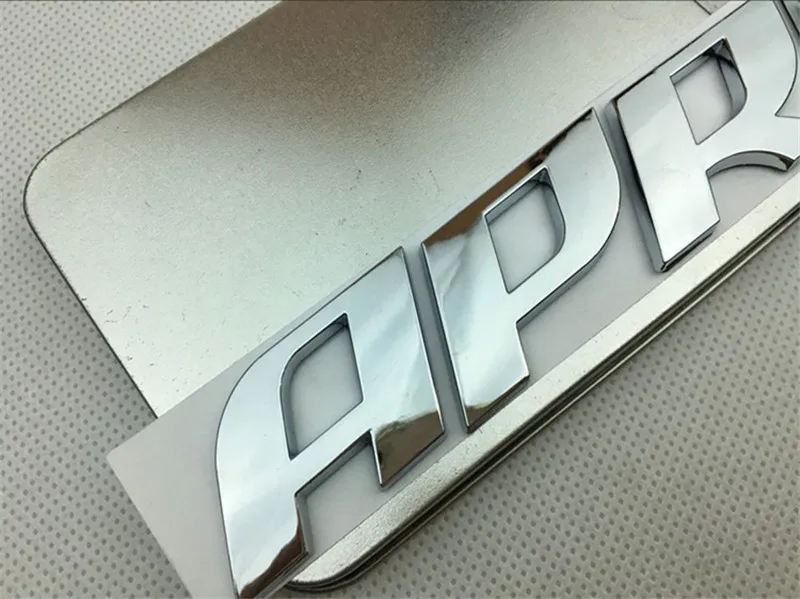 【High quality】1PC 20*2.5cm ABS plastic Plating Sliver Car Emblem APR Rear Tail Badge Cars body Sticker Logos