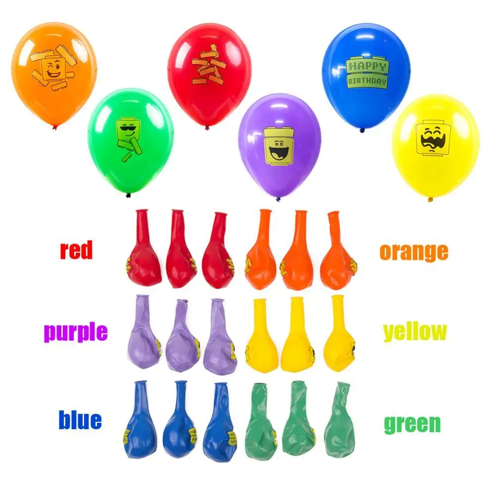 Красочный тематический набор для вечеринки латексные воздушные шары для дня рождения баннер строительный блок детский кубик и блок украшения детский душ