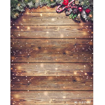 

Snowflake Gold Glitter Christmas Wood Wall Photography Backdrop Xmas Vintage Wooden Floor Background Photo Studio Booth Props