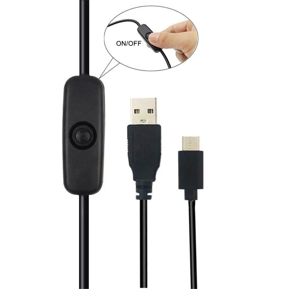 Мощность Кабель-адаптер 5В 3A USB к Тип-C Питание шнур с вкл/выкл кнопка fg6