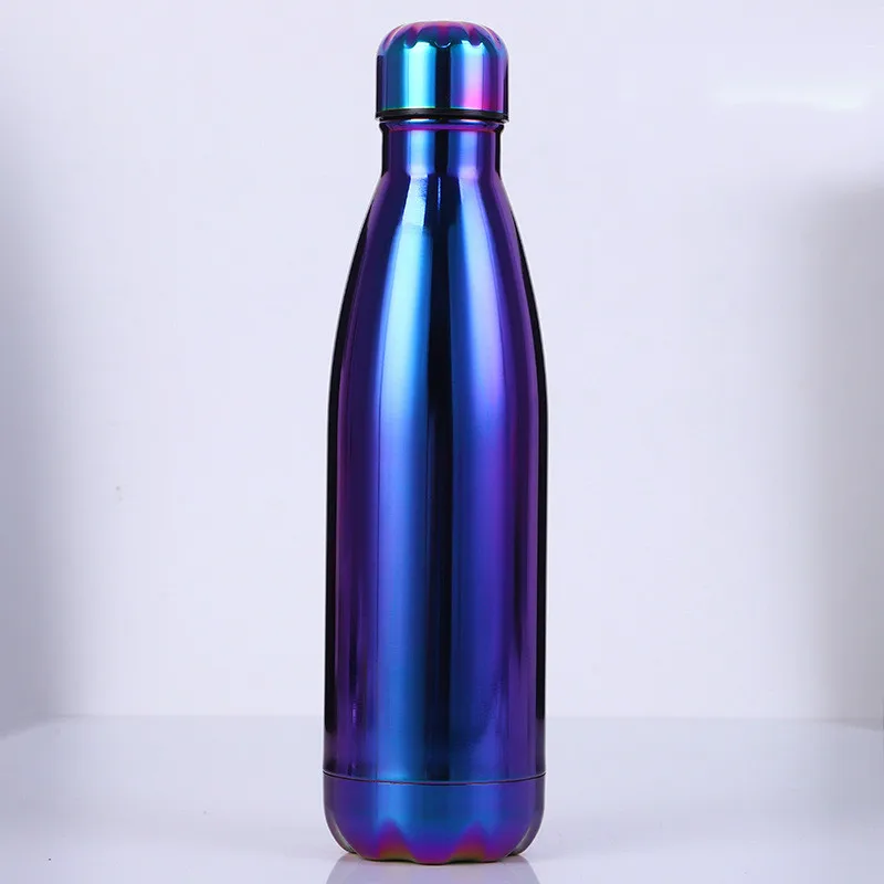 Purple 500 мл кофейная бутылка с покрытием звездного неба типа колба Спортивная бутылка внутри и снаружи 304 нержавеющая сталь Боулинг чашка - Цвет: Purple