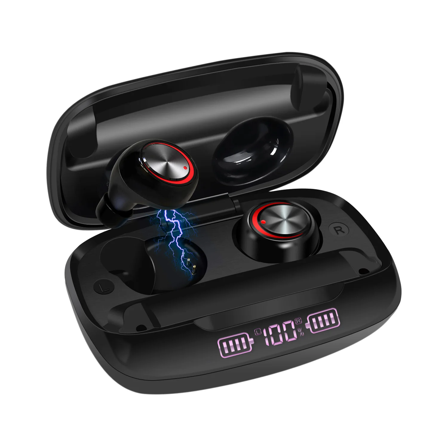 Серый H02 TWS Bluetooth 5,0 беспроводные наушники IPX7 водонепроницаемые наушники спортивные наушники с зарядным аккумулятором беспроводные наушники - Цвет: Серый