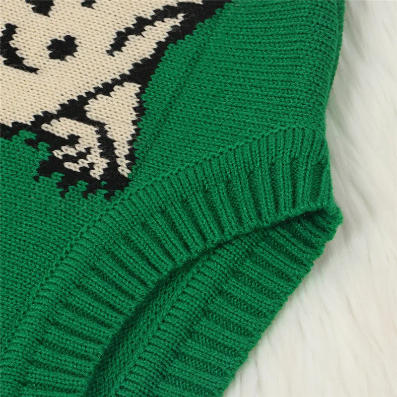 Женский свитер Зима теплый вязаный пуловер корейский длинный рукав шерсть Туника свободный свитер с леопардовой раскраской сексуальный зеленый свитер пуловер