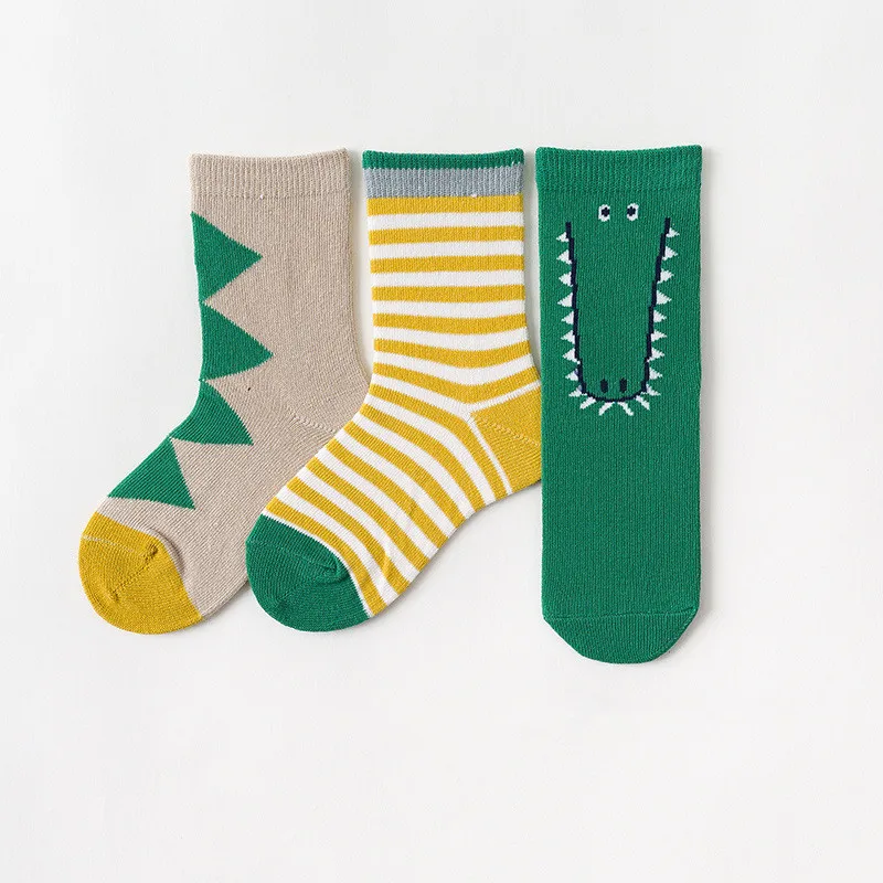 3pcs/lot Fashion Tube Socks Baby Children Super Fashion Cotton Tube Socks Dinosaur Flower Socks Baby Boy Girl All Accessories - Цвет: as picture