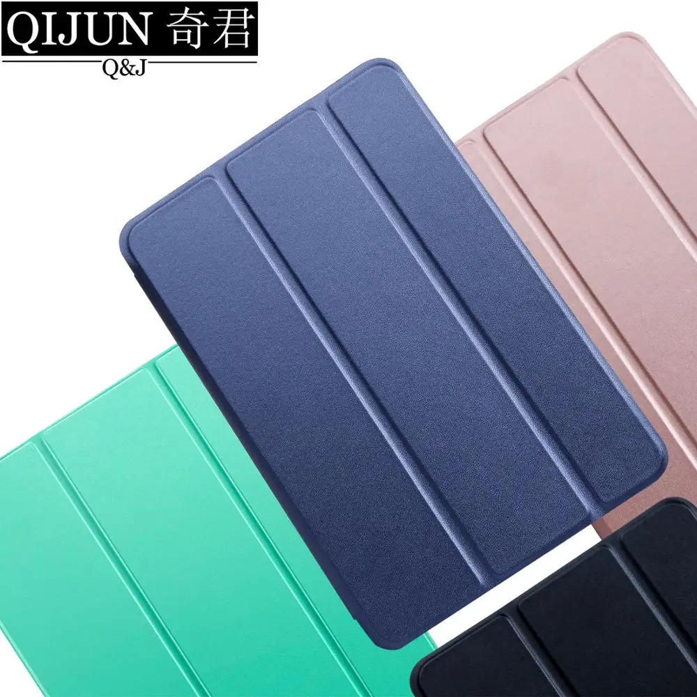 Free Shipping  Tablet case for Apple ipad 10.2" Leather Smart Sleep wake Trifold Stand Solid cover 10 PCS capa bag