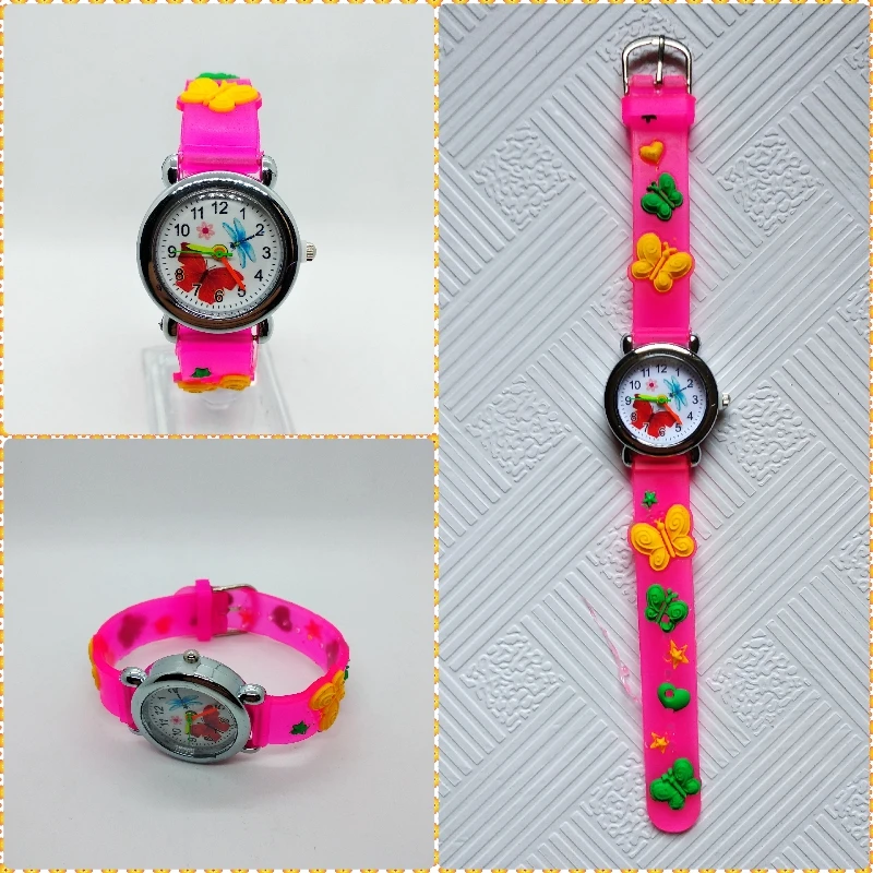 Часы с цветочным рисунком для девочек, подарок для детей, детские часы, платье, браслет, застежка, водонепроницаемые кварцевые наручные часы, рождественский подарок - Цвет: Бронза