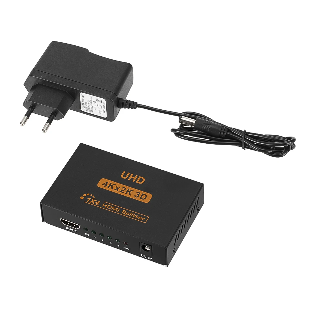 Kebidu 4K HDMI сплиттер Full HD 1080p видео HDMI переключатель 1X2 1X4 усилитель HDMI двойной дисплей для PS3 Xbox HDTV DVD