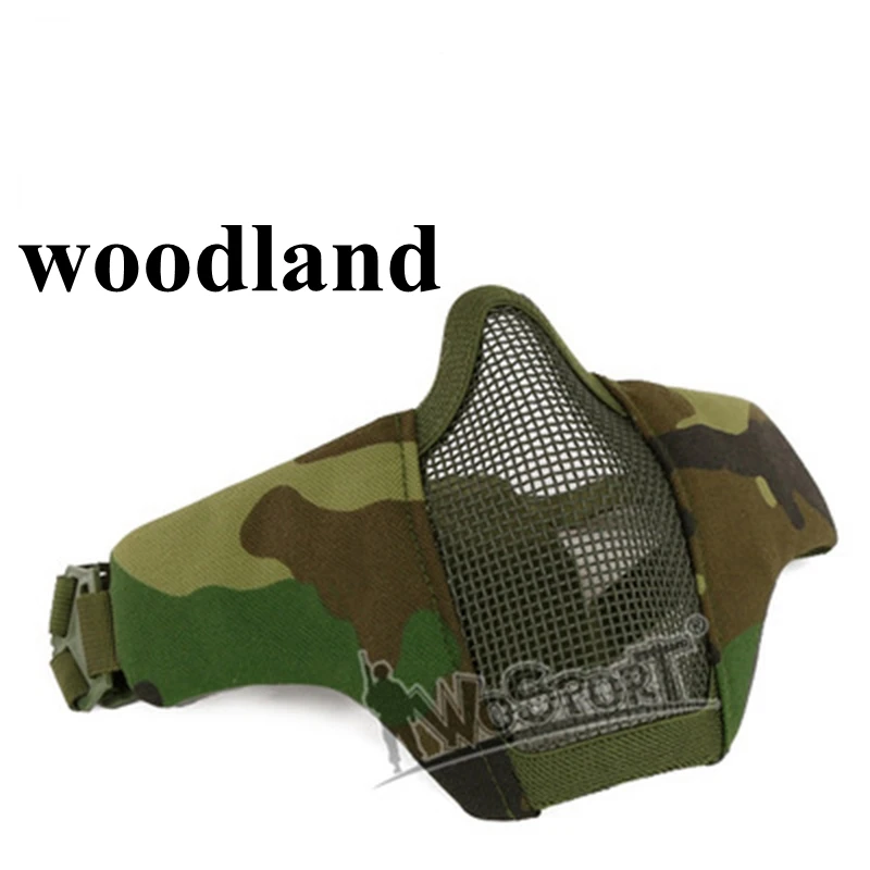 woodland Высококачественная Военная Тактическая Маска армейская страйкбольная стальная сетка маска для стрельбы на открытом воздухе охотничьи Пейнтбольные защитные маски - Цвет: woodland