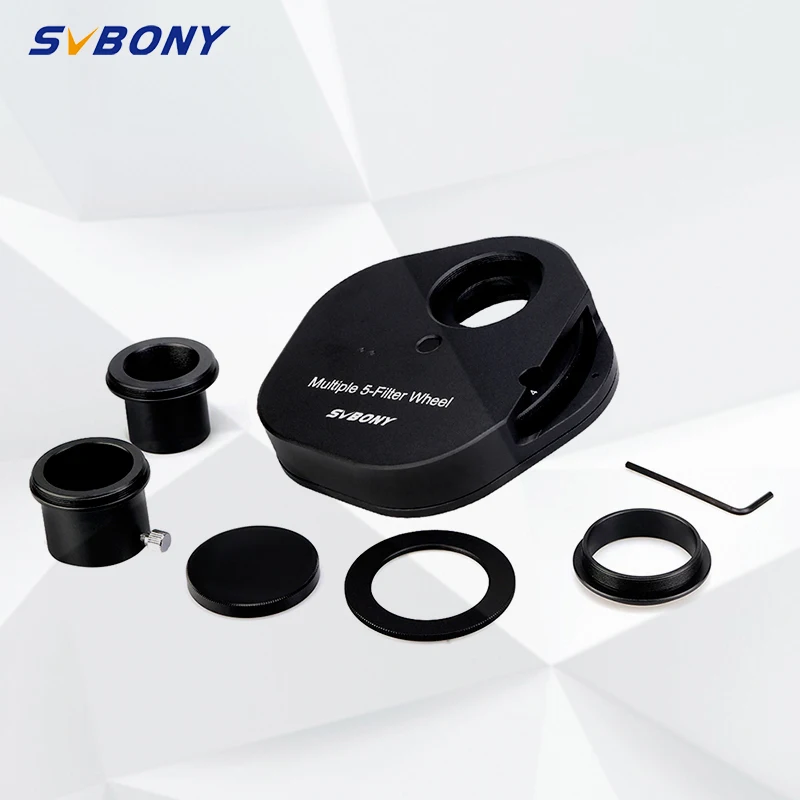 

Svbony Eyepiece Filter Wheel Full Metal 1.25" Multiple 5 Position Fitting Color Filter Wheel for Astronomy Telescopes W9103A