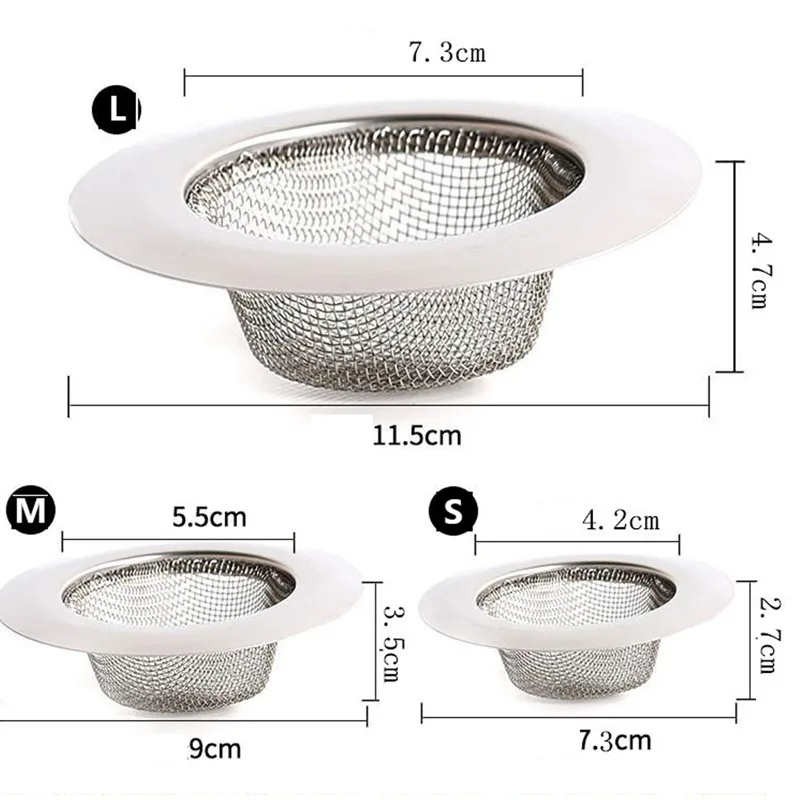 Practical Sink Drain Mesh Strainer Creative Quality Stainless Steel Round Hair Catcher Cleaning Tool Kitchen Filter Hair Stopper