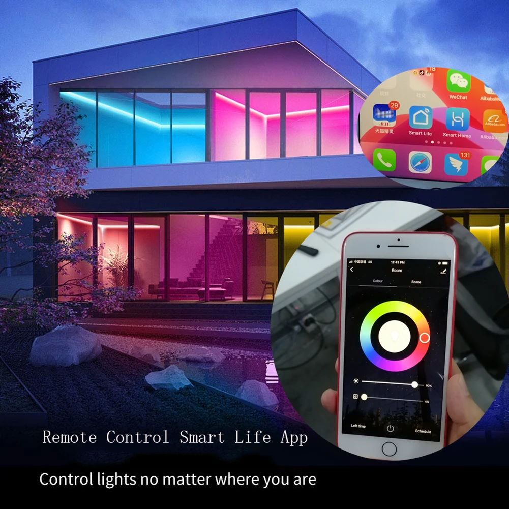 

New Smart Wifi Music LED Strip Lights Sync with Music USB TV Backlight Kit with Remote Works for Alexa Google Home 16 Colors