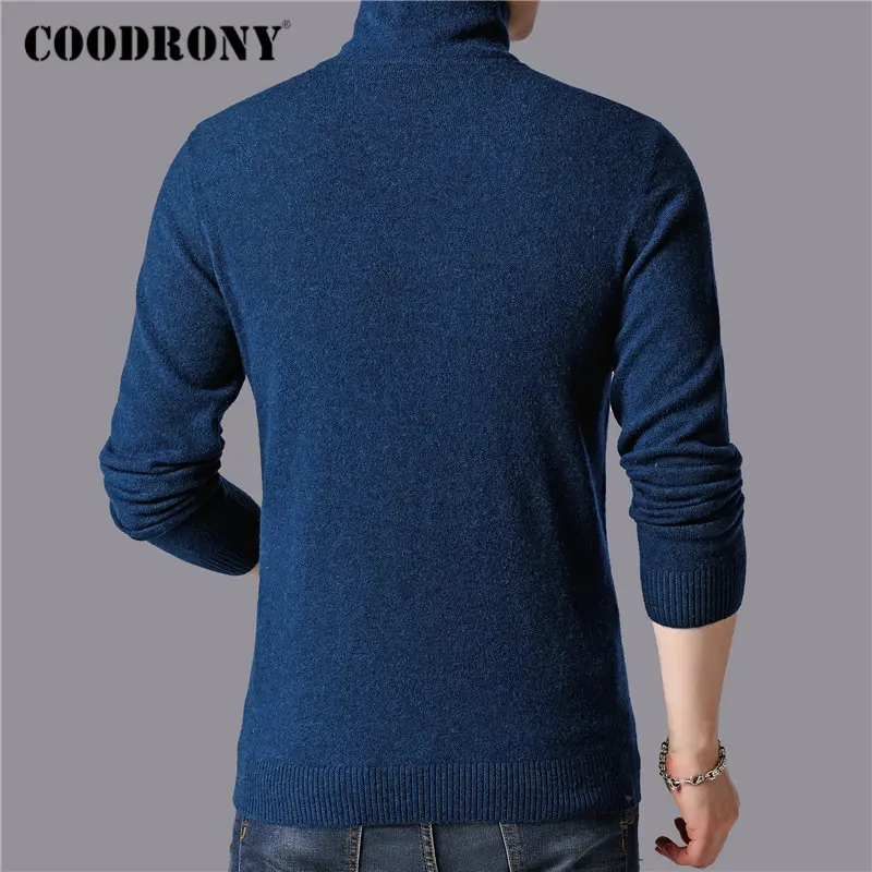 COODRONY Brand Fashion Turtleneck Sweater Men Pure Merino Wool Pullover Men 2019 New Winter Thick Warm Sweaters Pull Homme 93039