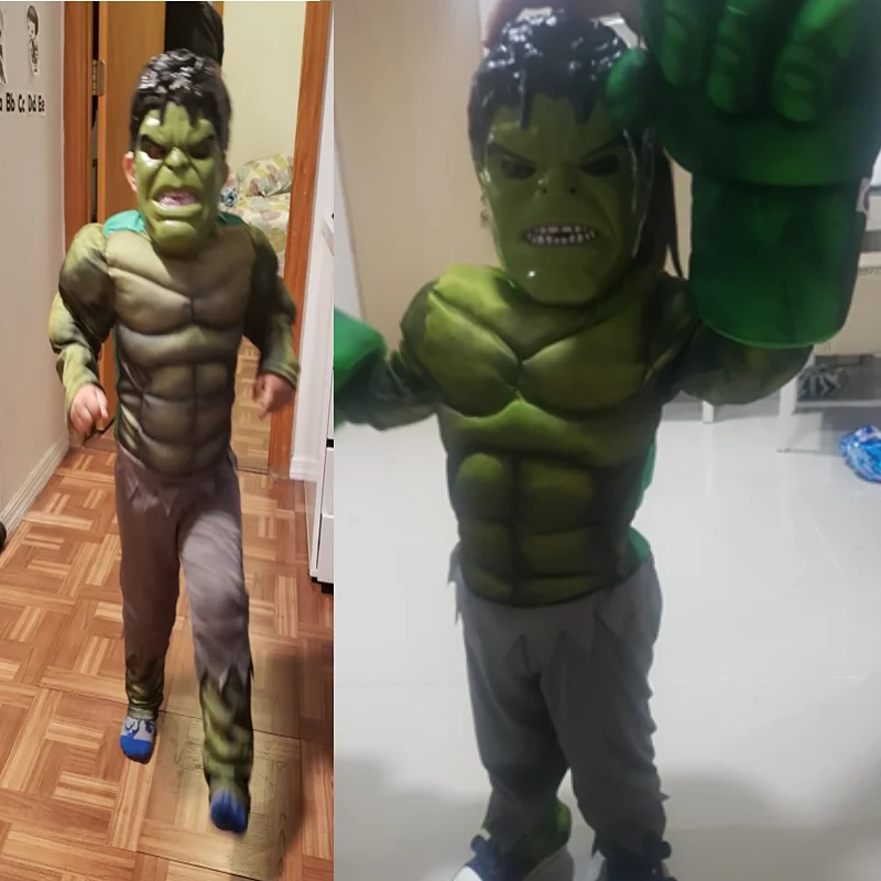 4-12Y Boys Hulk Muscle Cosplay Clothing Kids Halloween Carnival Animation Carnival Costumes Gift Mask 4-12Y Boys Hulk Muscle Cosplay Clothing Kids Halloween Carnival Animation Carnival Costumes Gift Mask