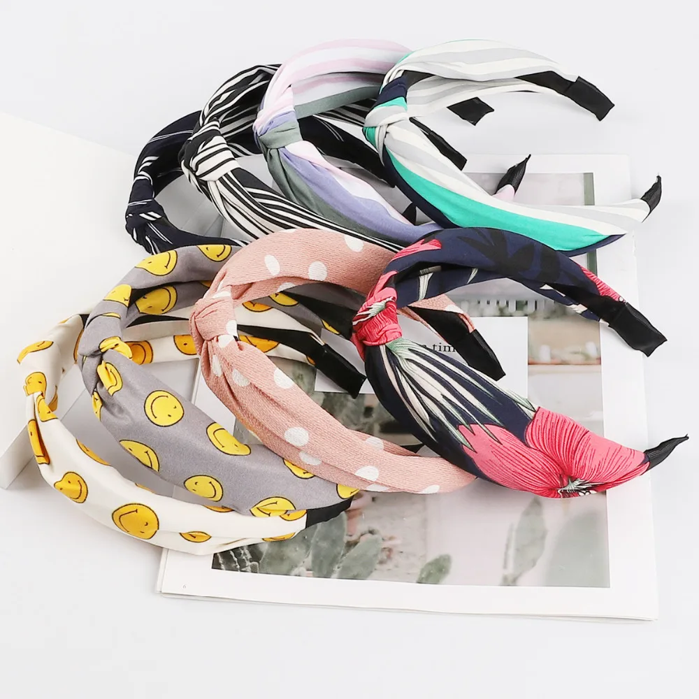 Knot Cross Tie Korean Fashion Women Hair Band Hairband Knitted Rib Girls Bow Hoop Hair Accessories Velvet Twist Headband