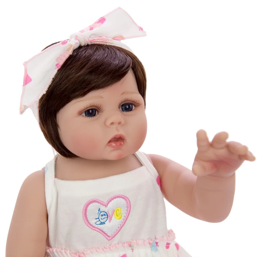 KEIUMI 19 дюймов Reborn Baby Dolls Menina полное Силиконовое виниловое тело Водонепроницаемая Кукла Reborn 45 см для подарки на день рождения и Рождество