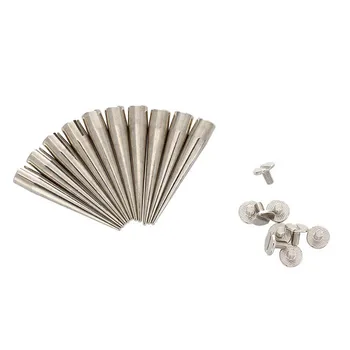 

10 Set Silver Screw Bullet Rivet Spike Studs Spots DIY Rock Punk
