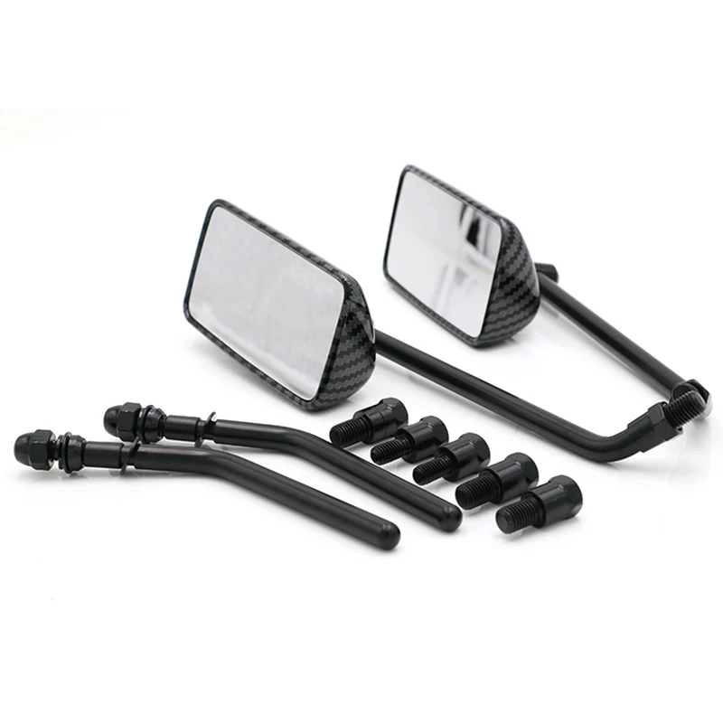 1 пара черные квадратные зеркала заднего вида для мотоцикла в стиле ретро 10 мм/8 мм