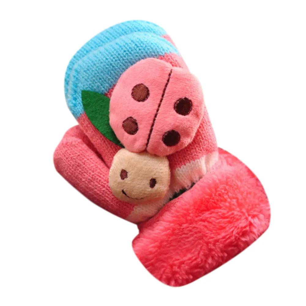 Милые теплые зимние перчатки для маленьких мальчиков и девочек, детские перчатки