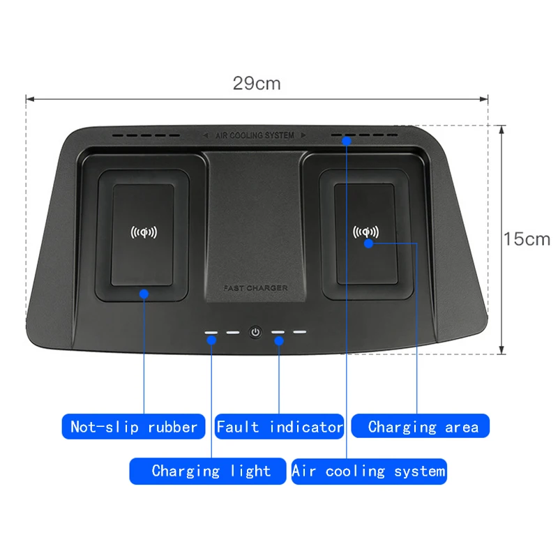 10 Вт автомобильное QI Беспроводное зарядное устройство для телефона, зарядная пластина для Toyota Highlander для iPhone для samsung