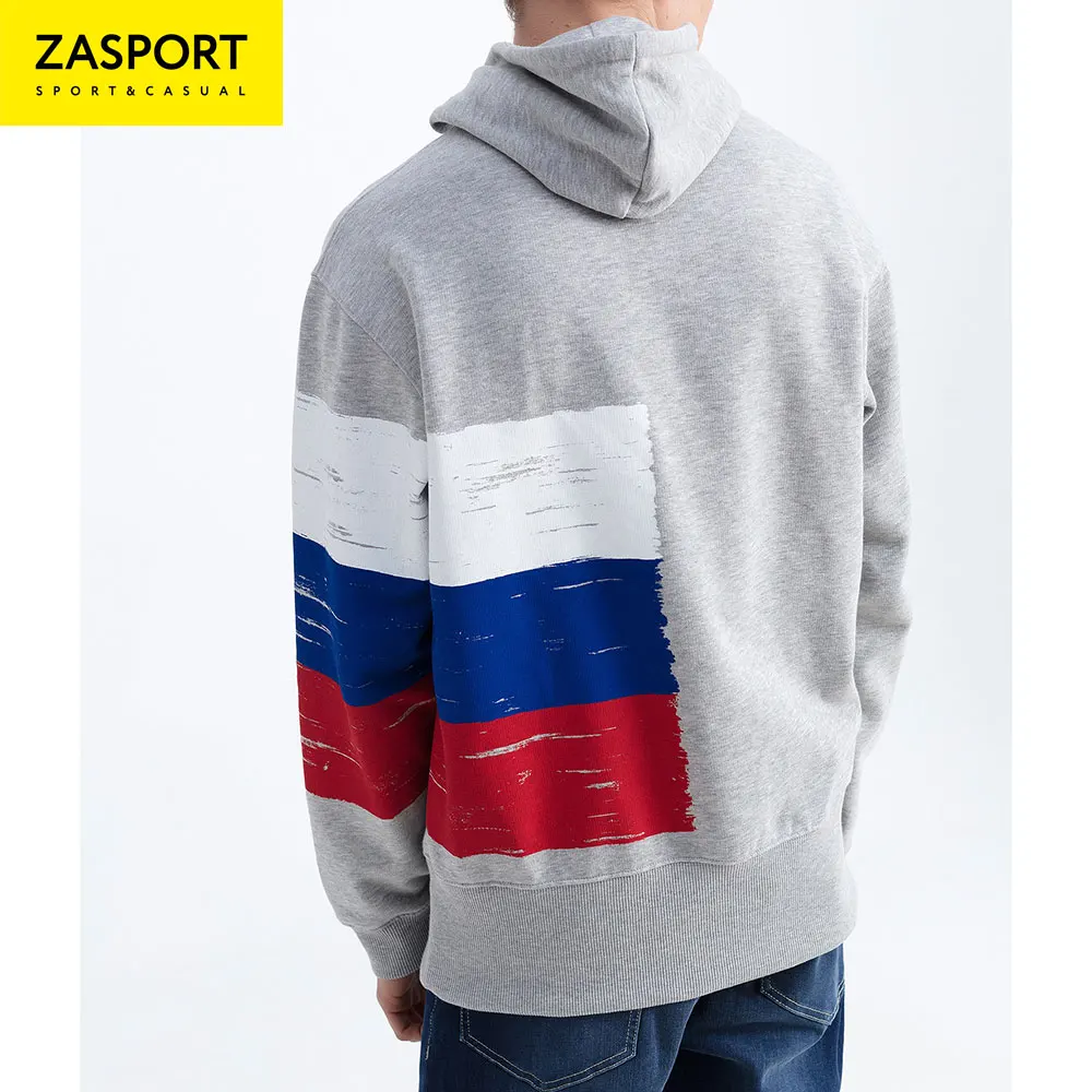 Толстовка Team Russia OUA217-064/001-GRY с капюшоном серая унисекс