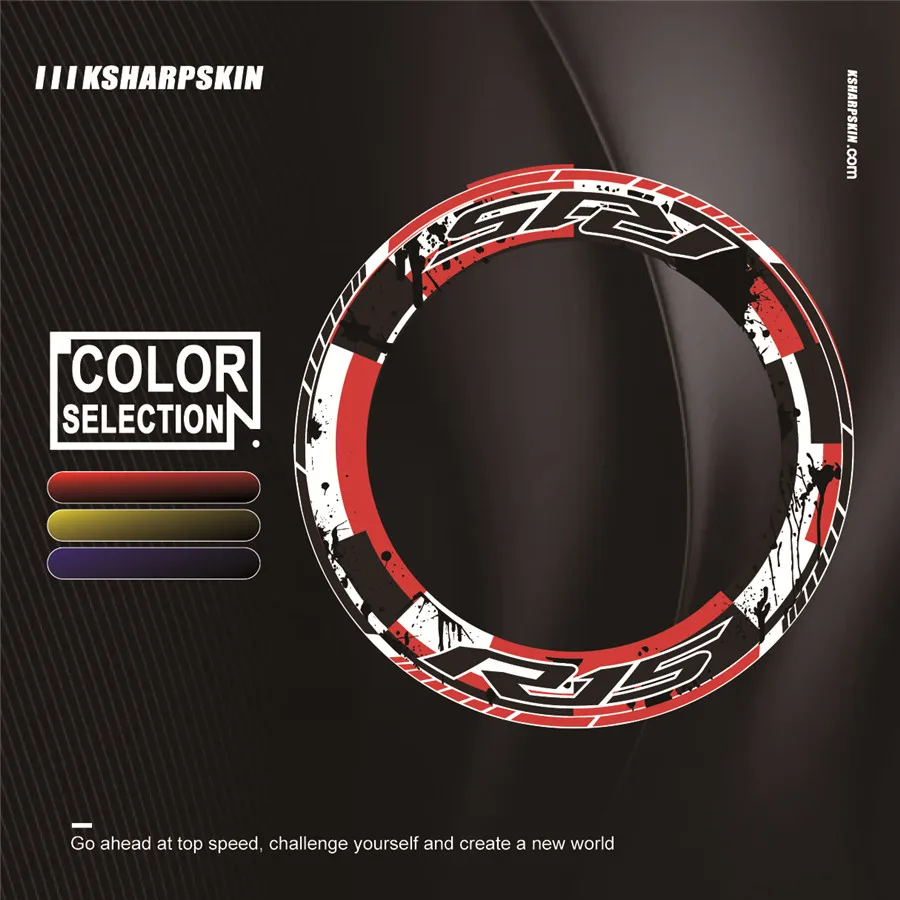 

Motorcycle sticker 4 X thick side outer wheel sticker stripe wheel decal for all YAMAHA R15