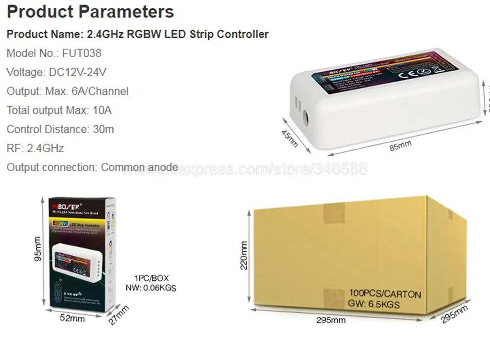 controlador suporte 4 zona 2.4g sem fio