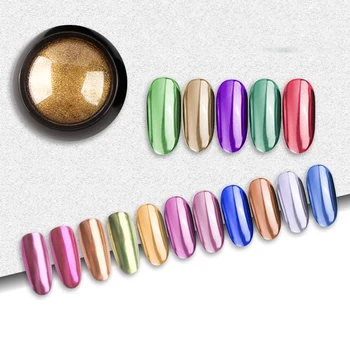 

0.2g Mirror Nail Art Glitter Powder Holographic Metallic Rose Gold Sliver Dust Sequins UV Gel Nail Chrome Pigment Decoration