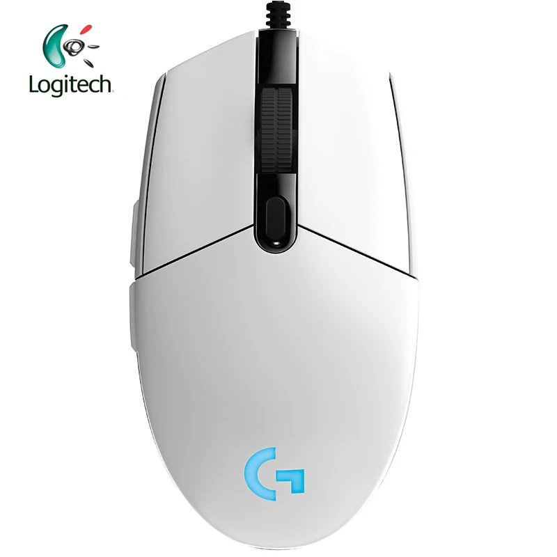 white Logitech G102 проводной Мышь с 6000 точек/дюйм оптическая RGB светодиодные фонари для ПК/рабочего стола для Windows 10/8/7/Vista проводной игровой Мышь подтвержденная - Цвет: white