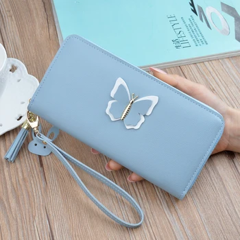 

Women Long Wallets Zipper Butterfly Large Capacity Mobile Phone Hand Bags Clutch Wallets Card Holder Wallets For Women
