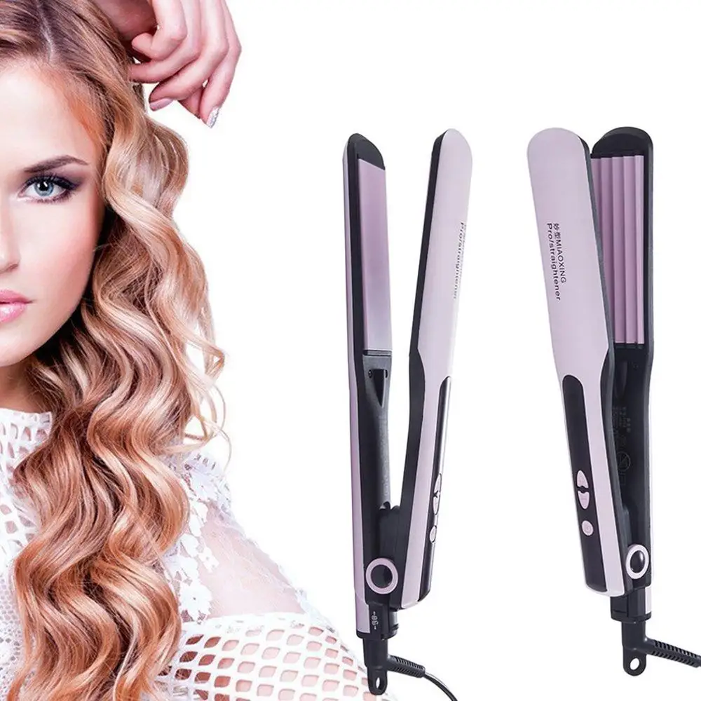 Alisador de pelo Digital LCD para hombre y mujer, rulos de turmalina rosa,  cerámica, rodillo de curvatura, uso duradero|Planchas de pelo| - AliExpress