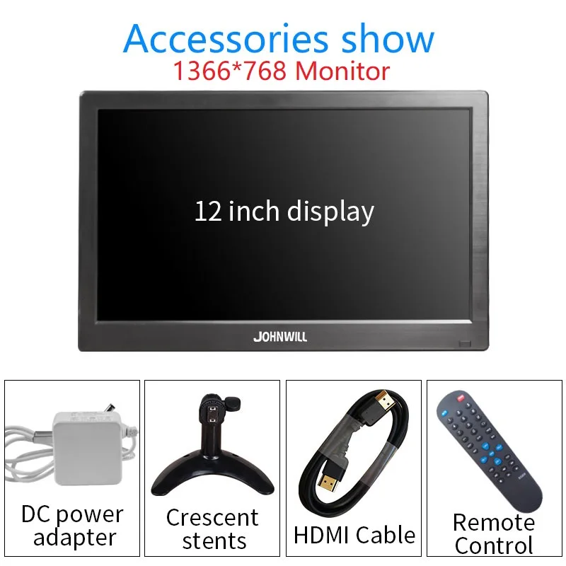 1366x768 12 дюймов 1920x1080P HD портативный дисплей с HDMI VGA интерфейс компьютерный игровой монитор для PS4 Xbox360 - Цвет: 1366x768