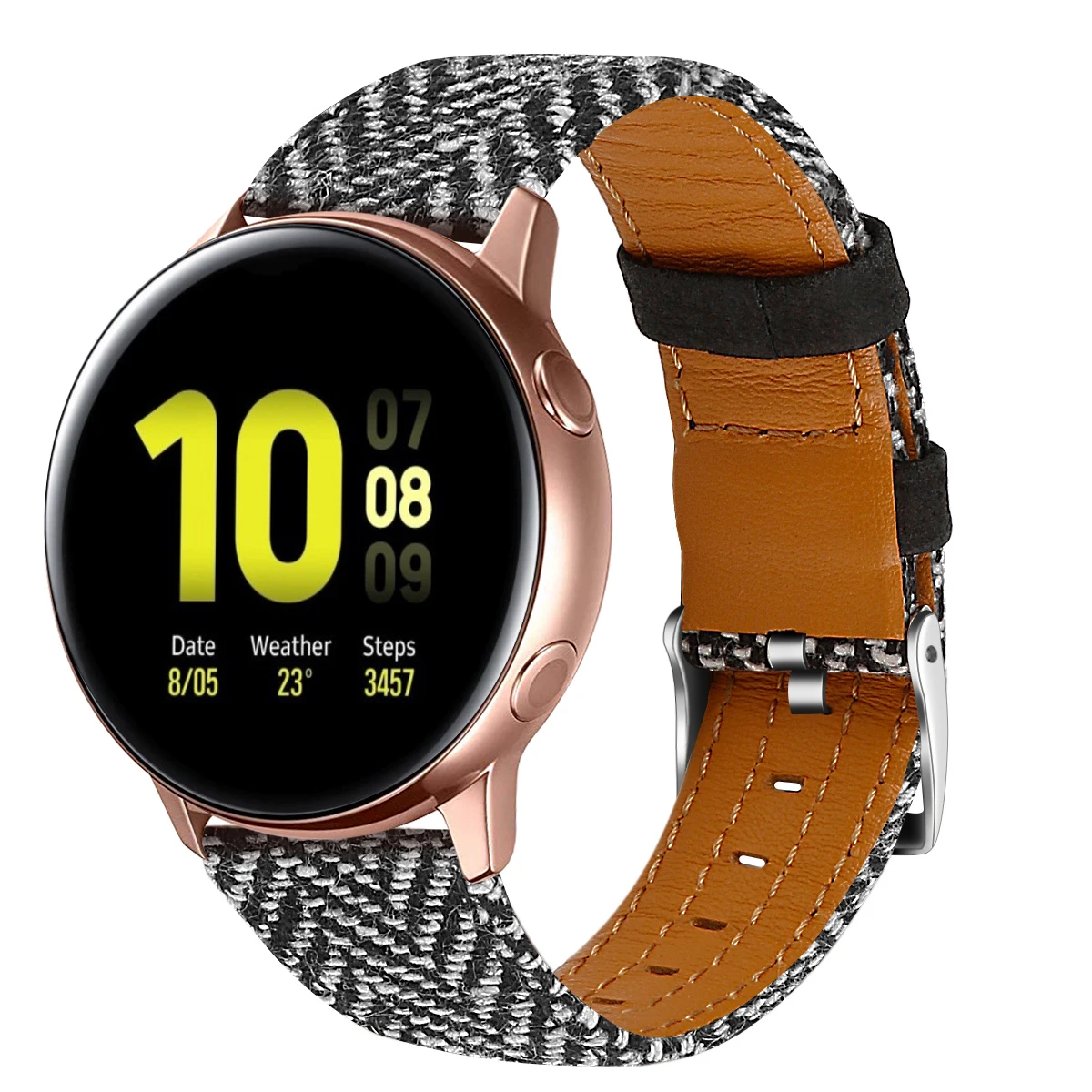 Ремешок из натуральной кожи для samsung Galaxy Watch Active 2, браслет, умные часы 20 мм, ремешок для часов из нейлона и денима, аксессуары для часов