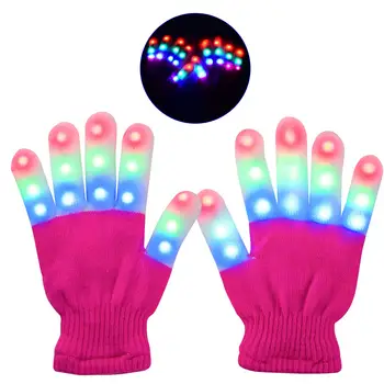 

Children LED Finger Gloves LED Flashing Light Gloves Colorful Glow Light Up Rave Gloves 3 Colors 6 Light Modes Flashing Novelty