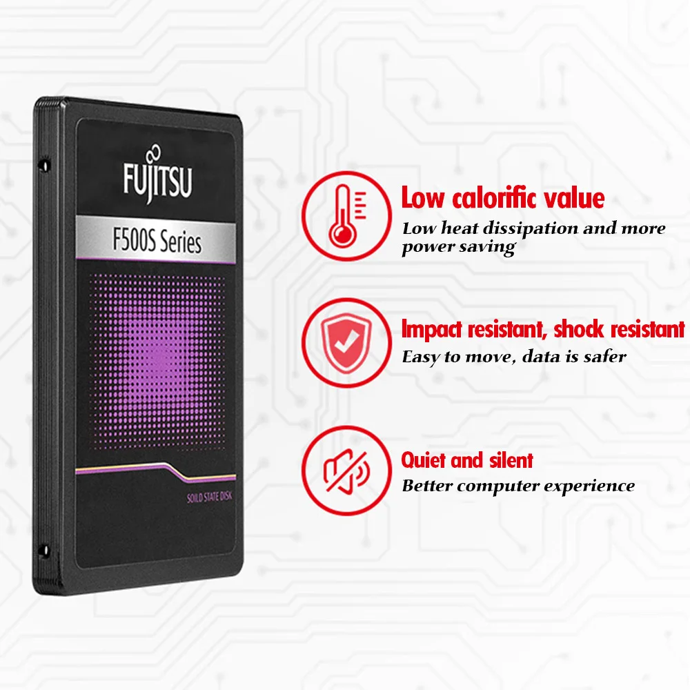 FUJITSU 2 5 дюймов ssd 512 ГБ sata iii 3D NAND Flash 500 МБ/с./с TLC SMI Phison Внутренний твердотельный