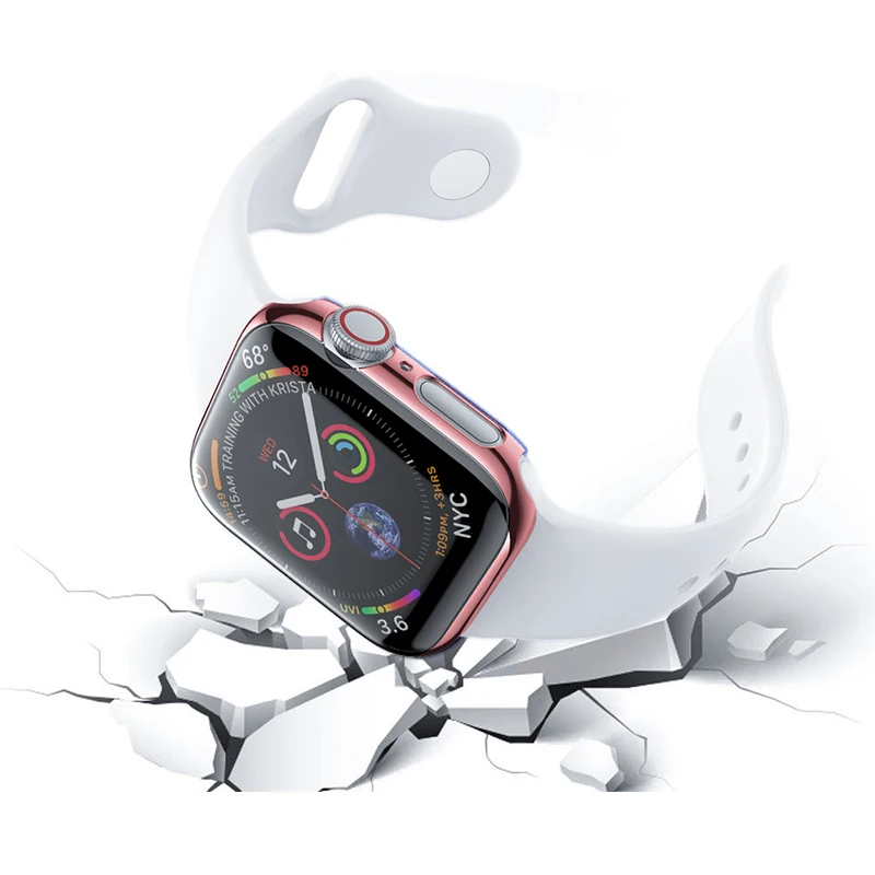 Защитный чехол для Apple Watch 5, 4, 3, iwatch, ремешок 42 мм, 38 мм, 44 мм, 40 мм, бампер, защита экрана, покрытие из поликарбоната, водонепроницаемый корпус