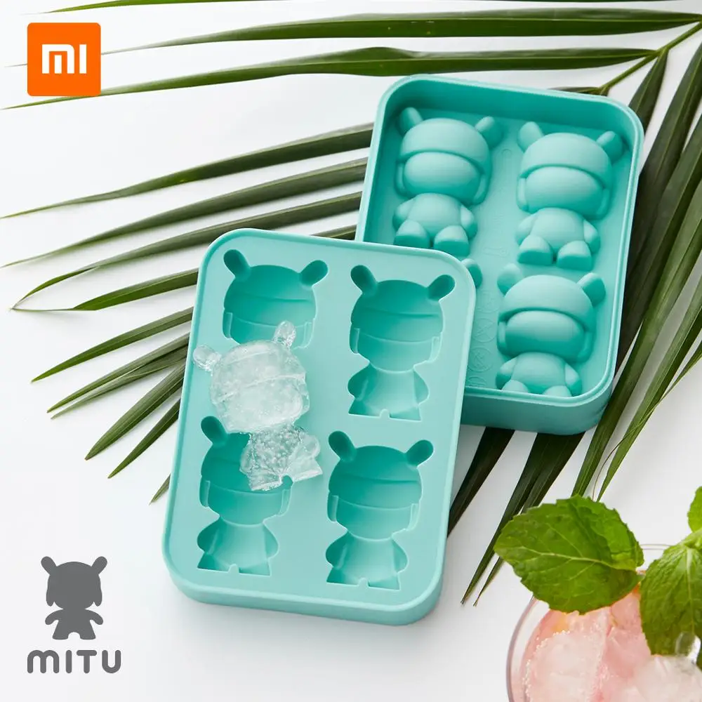 Xiaomi Миту льда лоток Еда Класс силиконовые формы мультфильм Форма 4-полость мороженое плесень "сделай сам" форма для приготовления льда