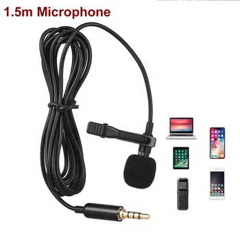 

Professional Lapel Lavalier Microphone Lapel Mic Clip-on Omnidirectional Condenser for iPhone Ipad Samsung Android Smartphones