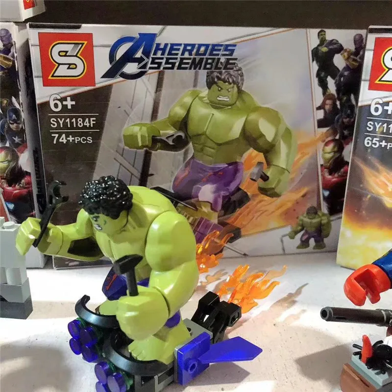 40 шт./лот SY1184 Супергерои Мстители Железный человек робот Халк Buster venom наборы Строительный Блок Детские игрушки edcation модель детские игрушки