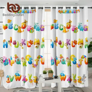 

BeddingOutlet Alphabet Blackout Curtains Letters Living Room Curtains for Teens Kids Cartoon Animal Bedroom Curtains cortinas