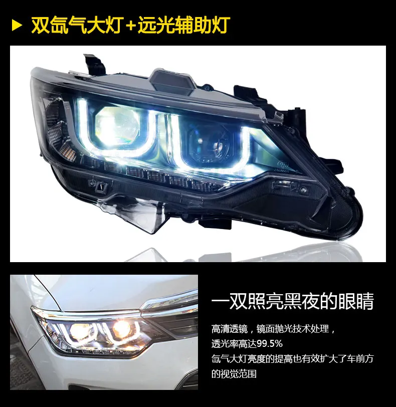 Автомобильный Стайлинг для Toyota- фара Camry светодиодная фара дальнего света Camry светодиодный DRL h7/d2h hid аксессуары для фар