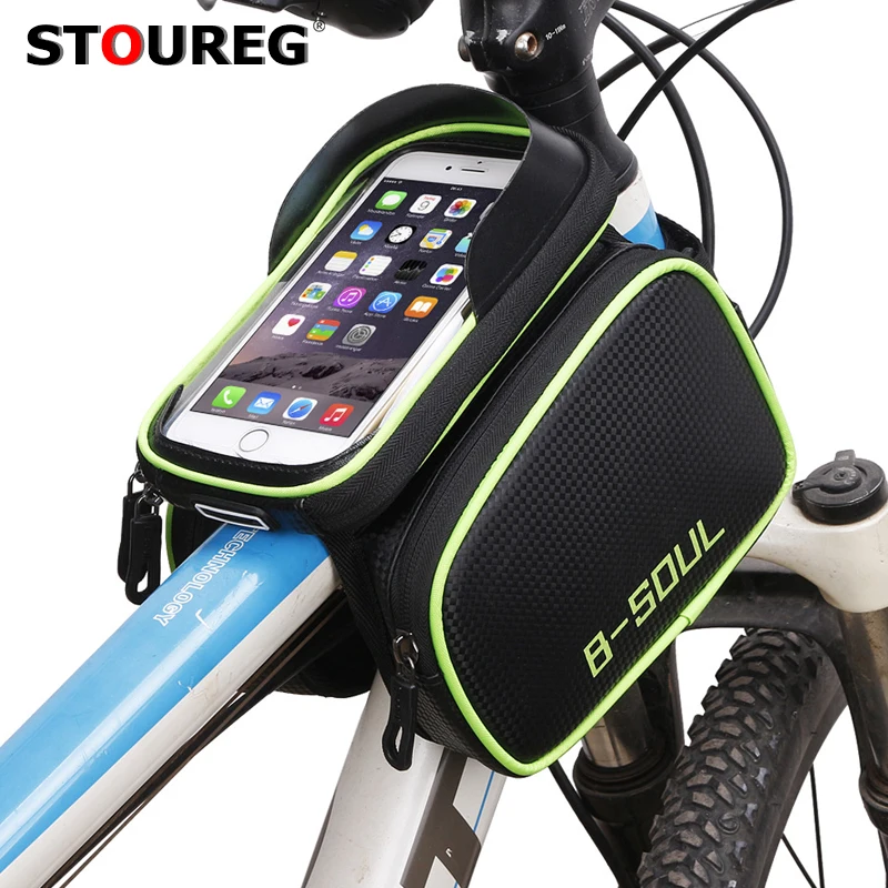 Touch Screen Bicycle Bag Bike Phone Double Pouch Cycling for Front Waterproof Accessory | Спорт и развлечения