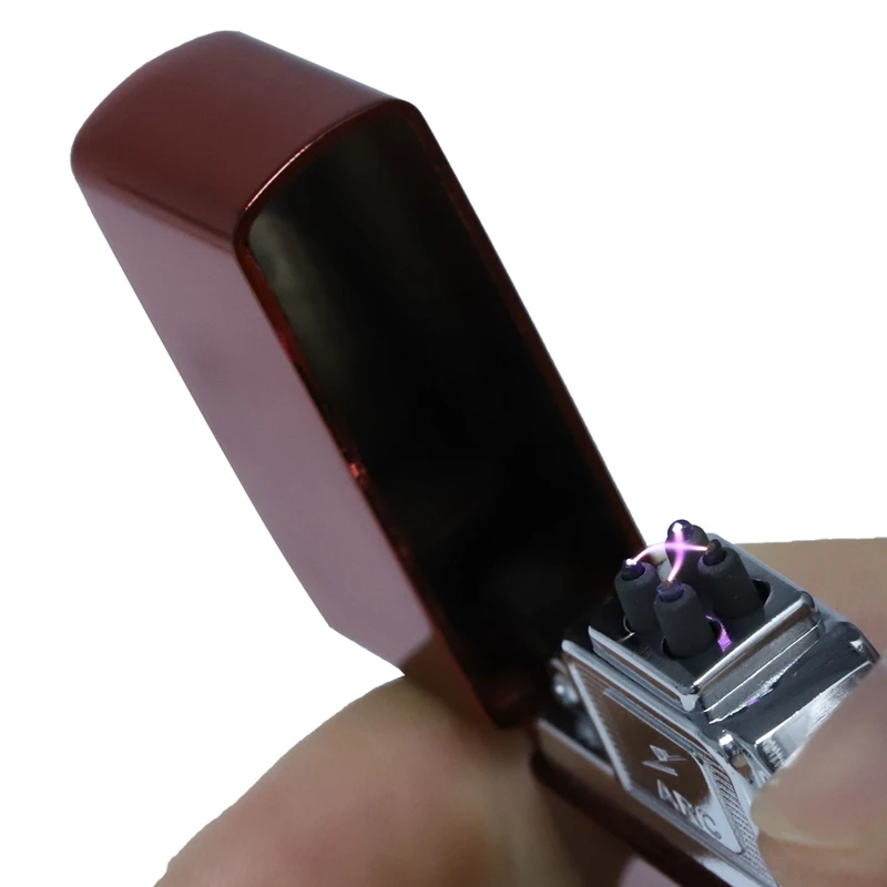 MOOL Cross Double Arc плазменная Зажигалка Usb ветрозащитные, импульсные металлические электронные зажигалки(красный