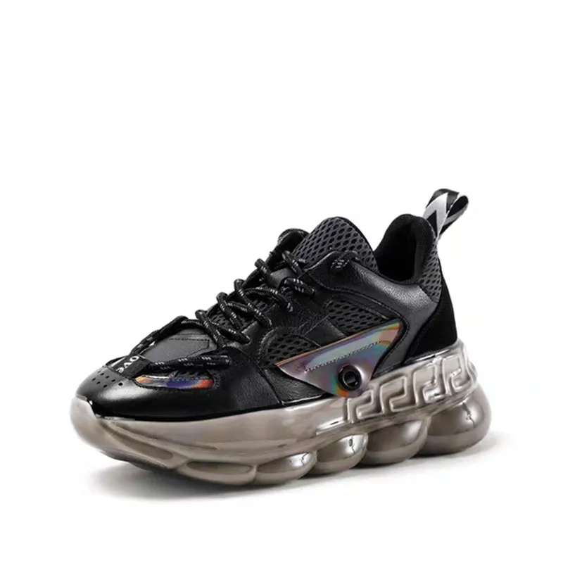 

Women Dad Shoes 2019 Black Sports Chunky Shoes Platform Thick Sole Increasing Shoes Ladies Sneakers Platform Vulcanized Shoes