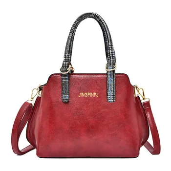 

Handbag women's 2020 autumn and winter new fashionable and versatile contrast Soft Leather One Shoulder Messenger Bag