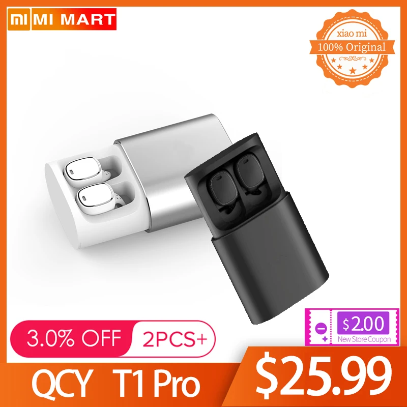 Xiaomi mi QCY T1 Pro TWS bluetooth-наушники беспроводные наушники mi c с сенсорным управлением спортивные наушники с зарядкой 750 мАч