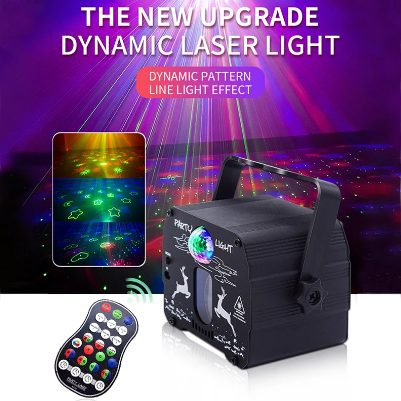 Car Starry Sky Projection Decorative Light Remote Sound Control Rotating Party New Year Laser Star Christmas Atmosphere | Электроника