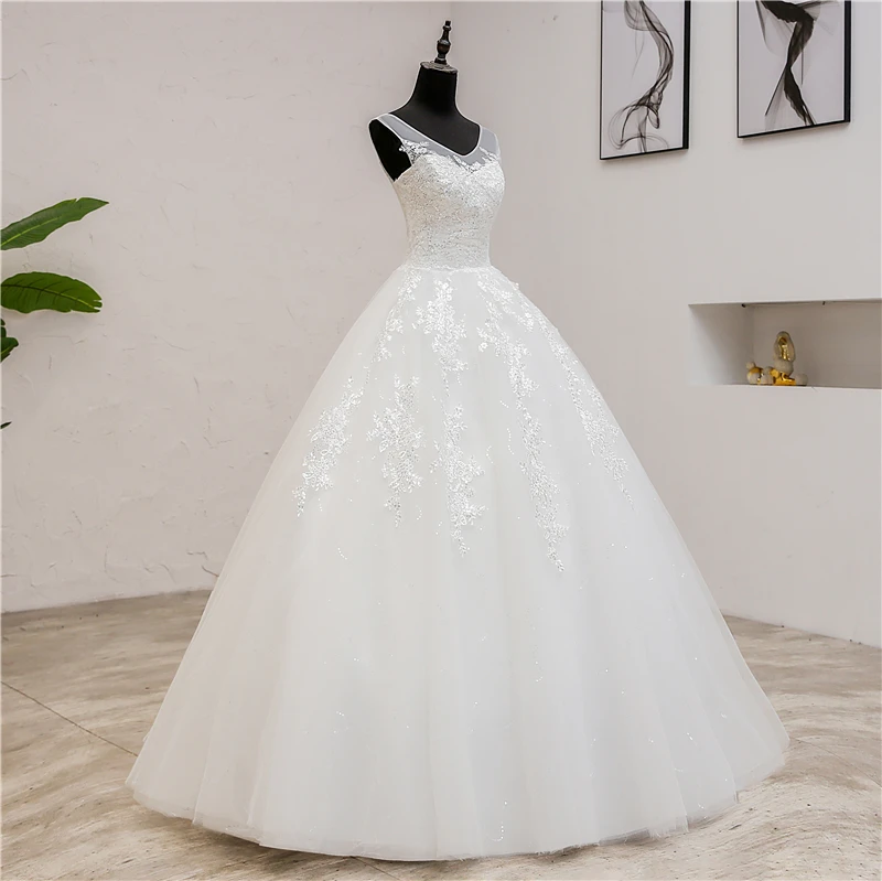 Модные классические простые свадебные платья с v-образным вырезом Vestidos de novia милые кружевные Элегантные платья с аппликацией для девочек Robe De Mariage 8