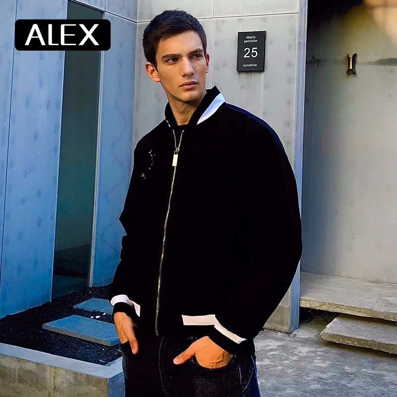 Мужская уличная куртка бомбер с вышивкой Alex Plein зимние мужские куртки и пальто