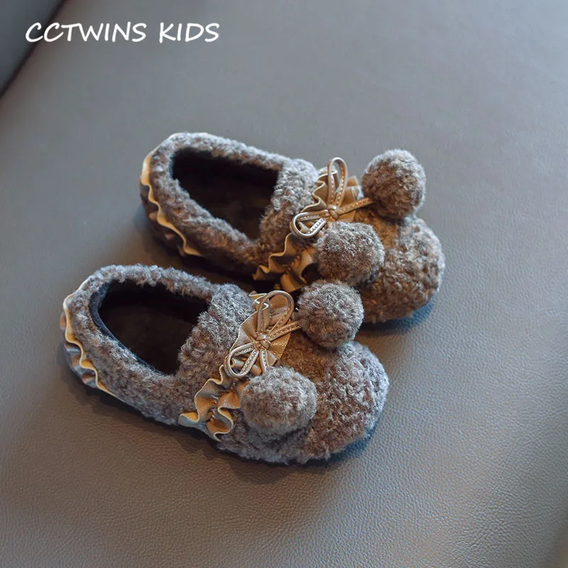 Thin Brown CCTWINS/детская обувь; коллекция года; Сезон Зима; модная теплая обувь для девочек; детская Праздничная обувь на плоской подошве; Брендовые балетки на плоской подошве для малышей; Цвет Черный; GB1990 - Цвет: Thin Brown