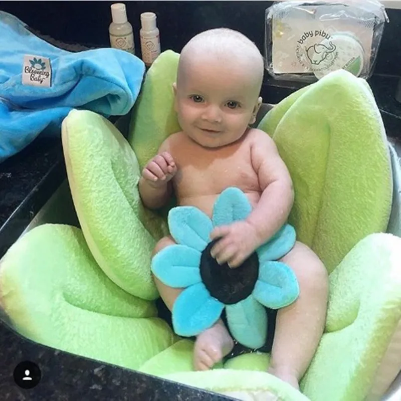 

Baby Pacify Bath Mat Infant Bath Lotus Cushion Petal Foldable Bath Mat Newborns Anti-slip Bath Mat
